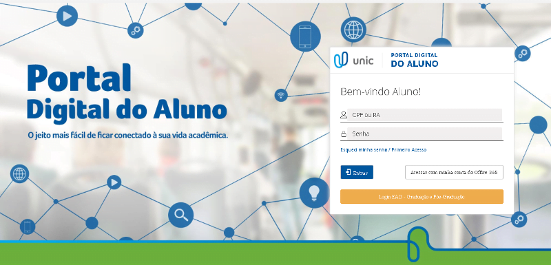Portal do Aluno UNIC Login para acesso ao sistema