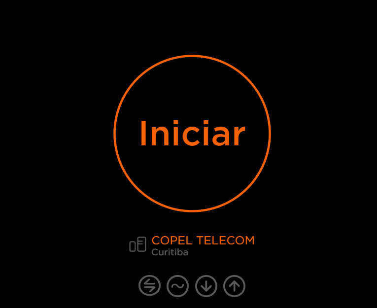 iniciar teste de velocidade copel